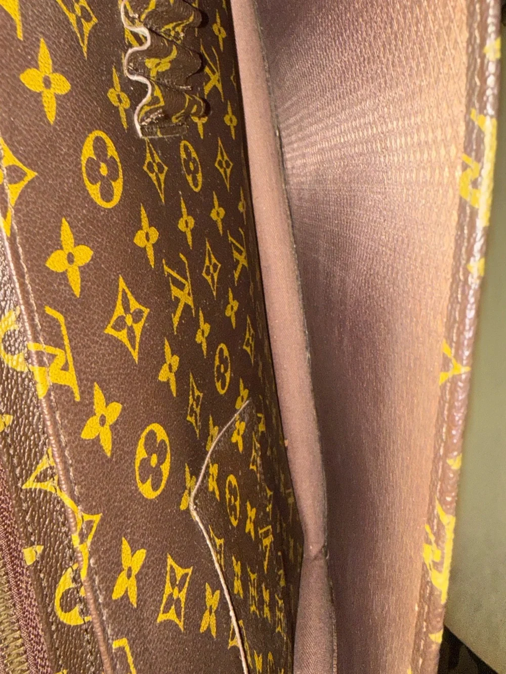 Louis Vuitton Brown Monogram Canvas Briefcase with Gold Hardware